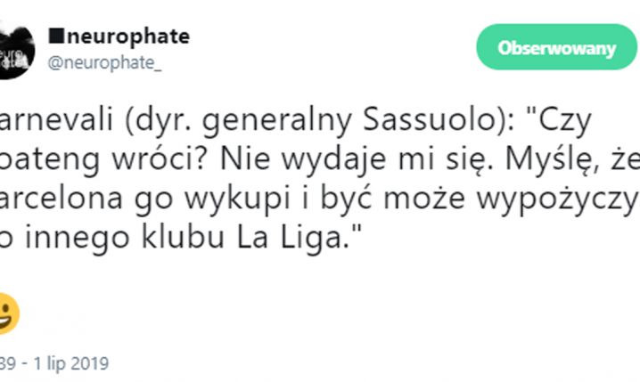 Dyrektor Sassuolo nt. sytuacji Kevina-Prince'a Boatenga! :D